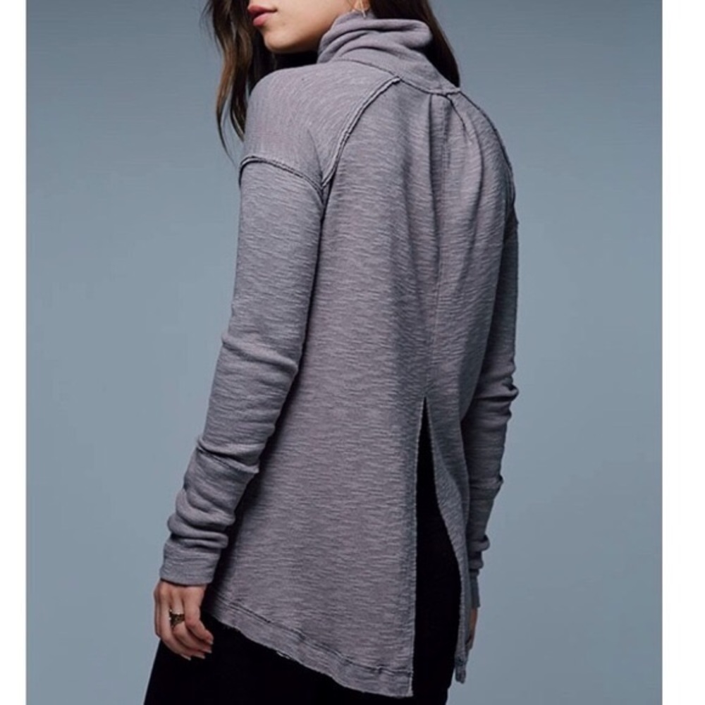 Free People Split Back Turtle Neck Sweater